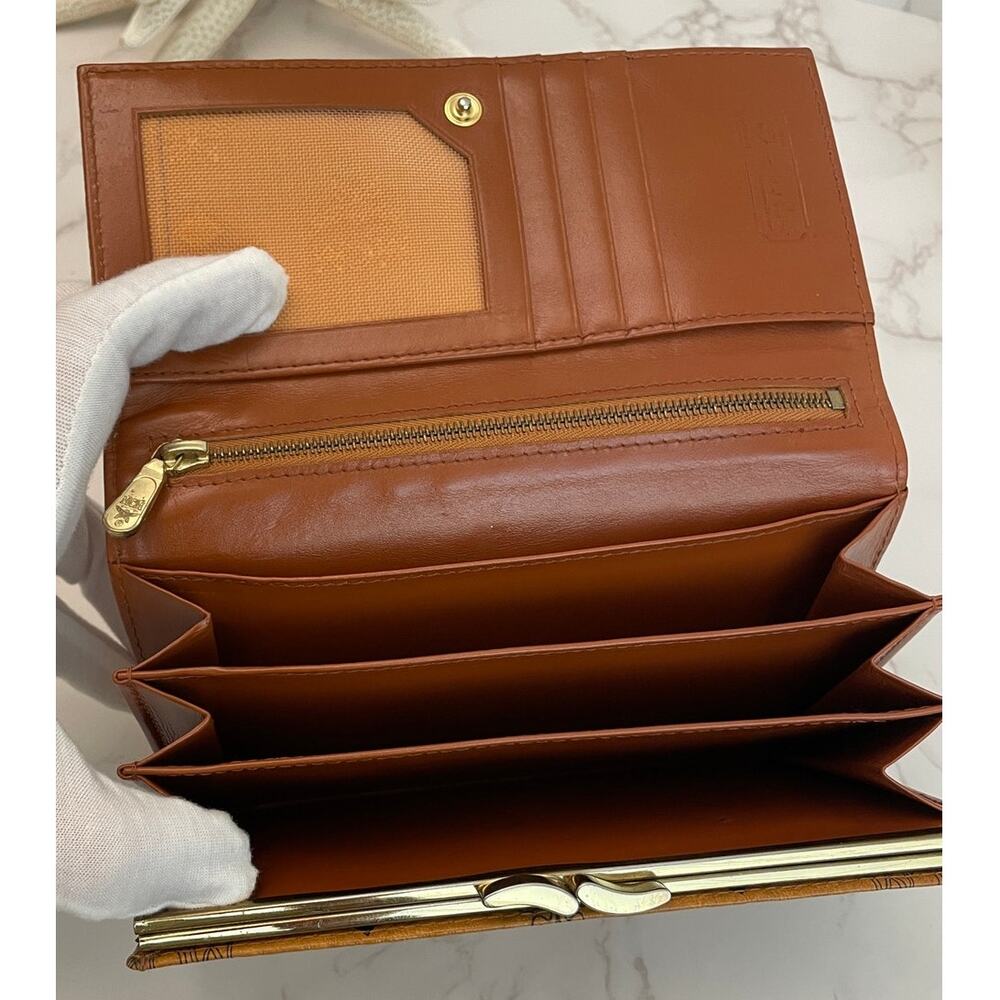 VINTAGE MCM (Michael Cromer Munich) Long Flap Kiss-Lock Wallet EUC - Picture 6 of 12
